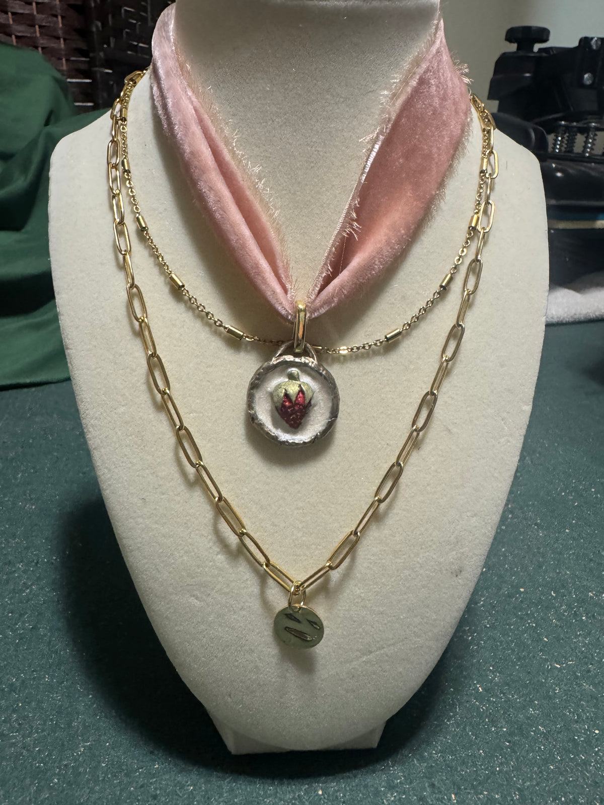 Wild Strawberry Medallion & Gemstone Layering Set
