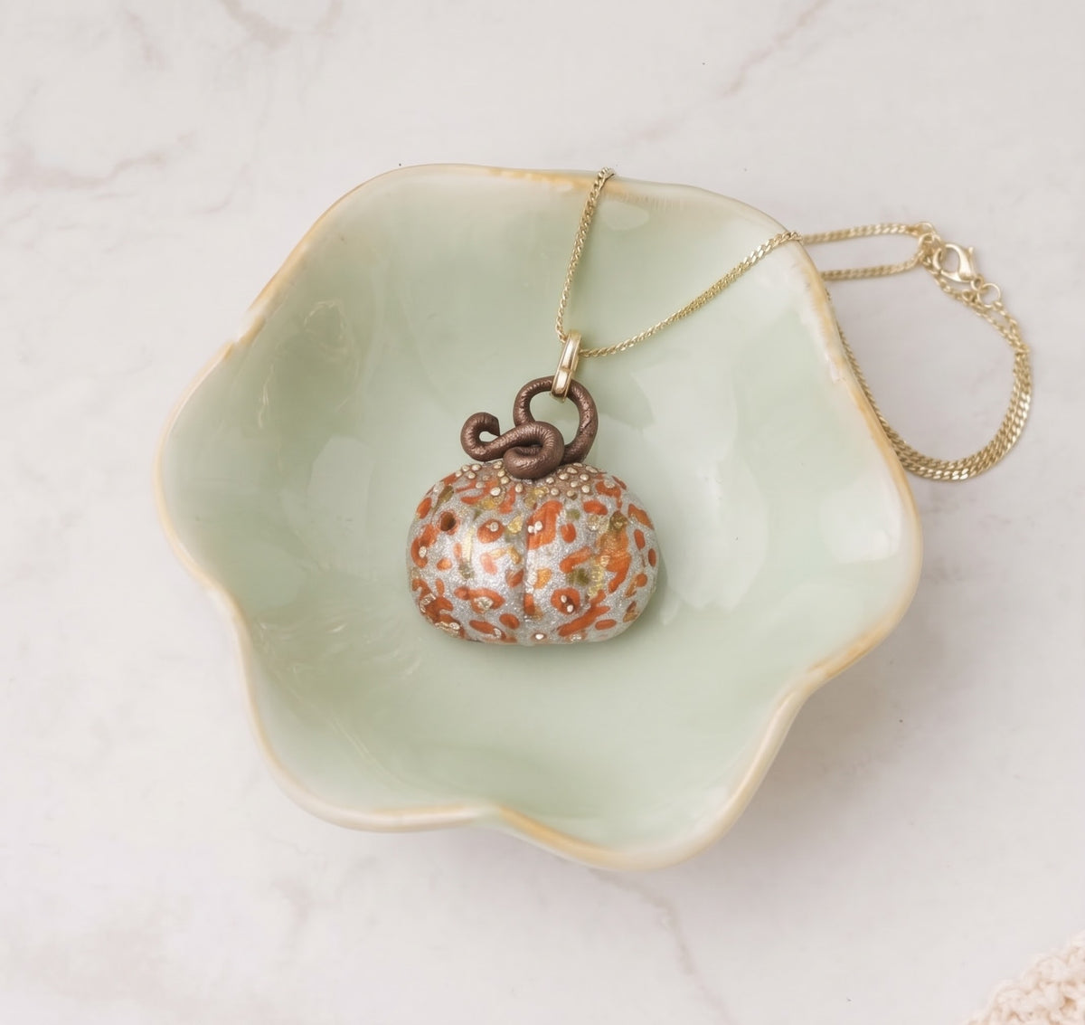 The Speckled Harvest Pumpkin Pendant