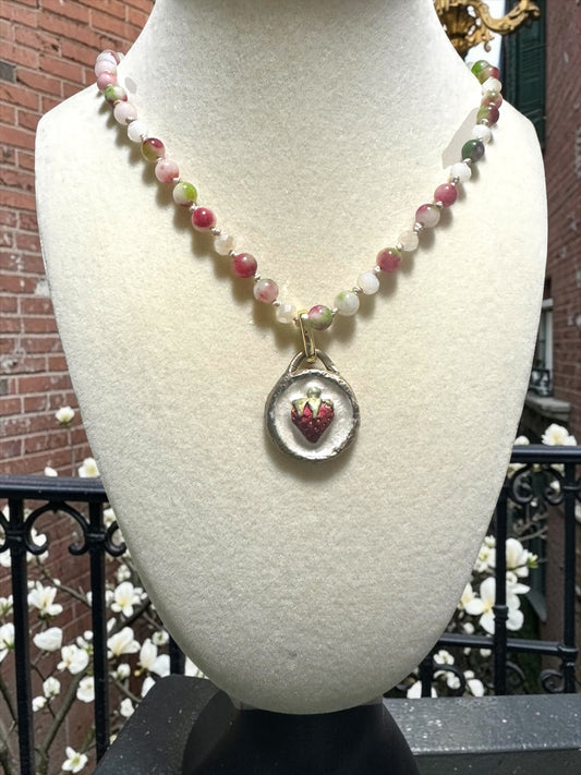 Wild Strawberry Medallion & Gemstone Layering Set