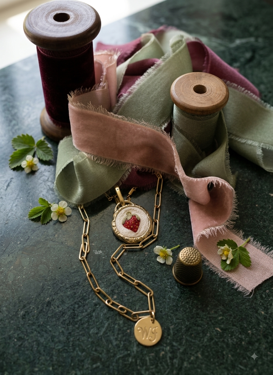 Wild Strawberry Medallion & Gemstone Layering Set