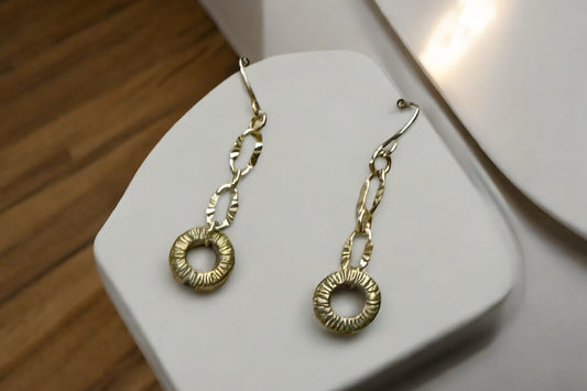 18kt Gold Plated Hand Sculpted Classic Circle Earrings